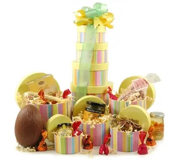 Striped Easter Food Tower